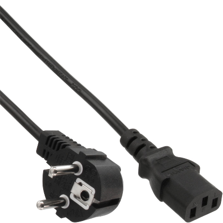 Netzkabel 5m schwarz Schutzkontaktstecker an Kaltgerätestecker